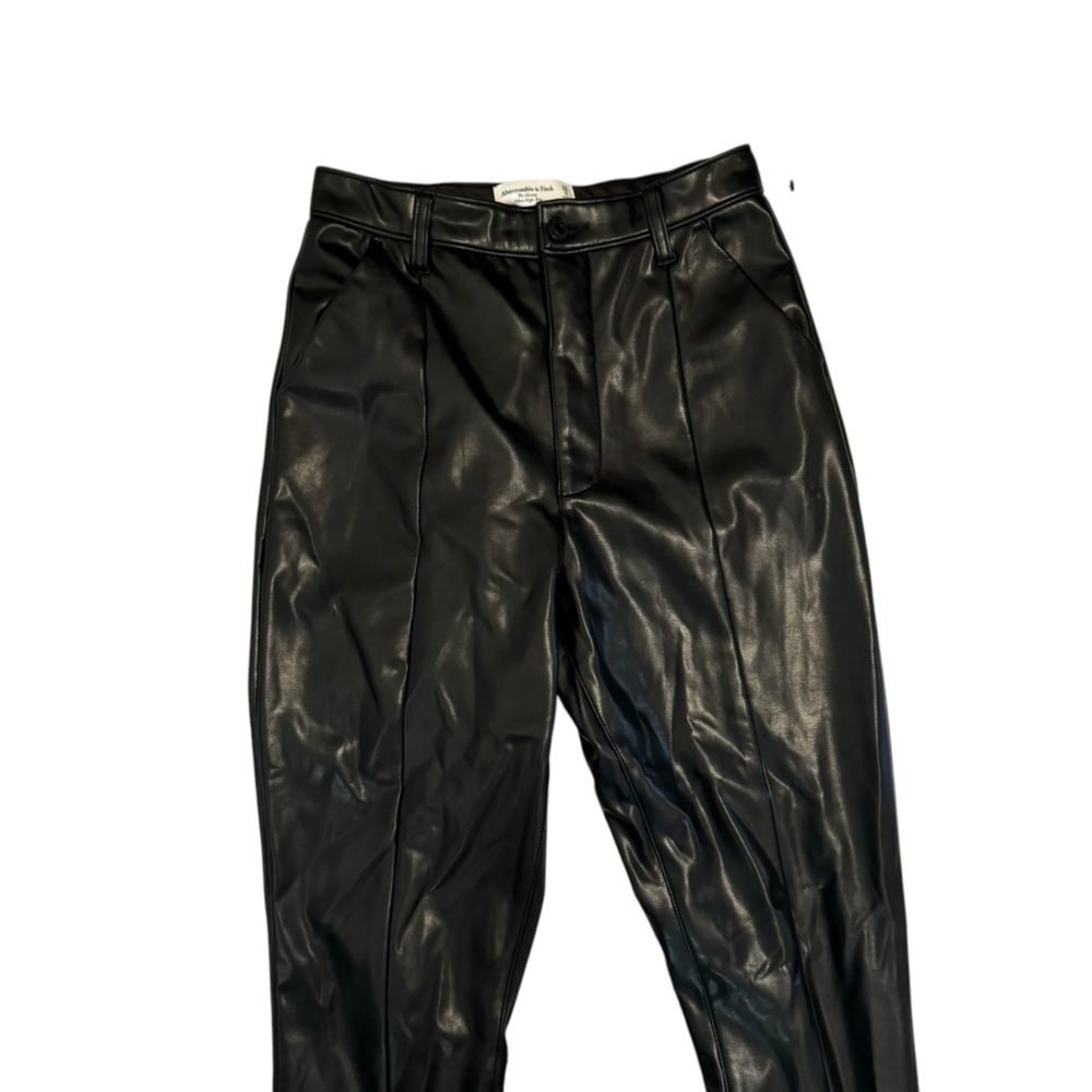 Abercrombie & Fitch curve love Faux Leather Split Hem Pants Size 6 / 28 - Picture 7 of 12